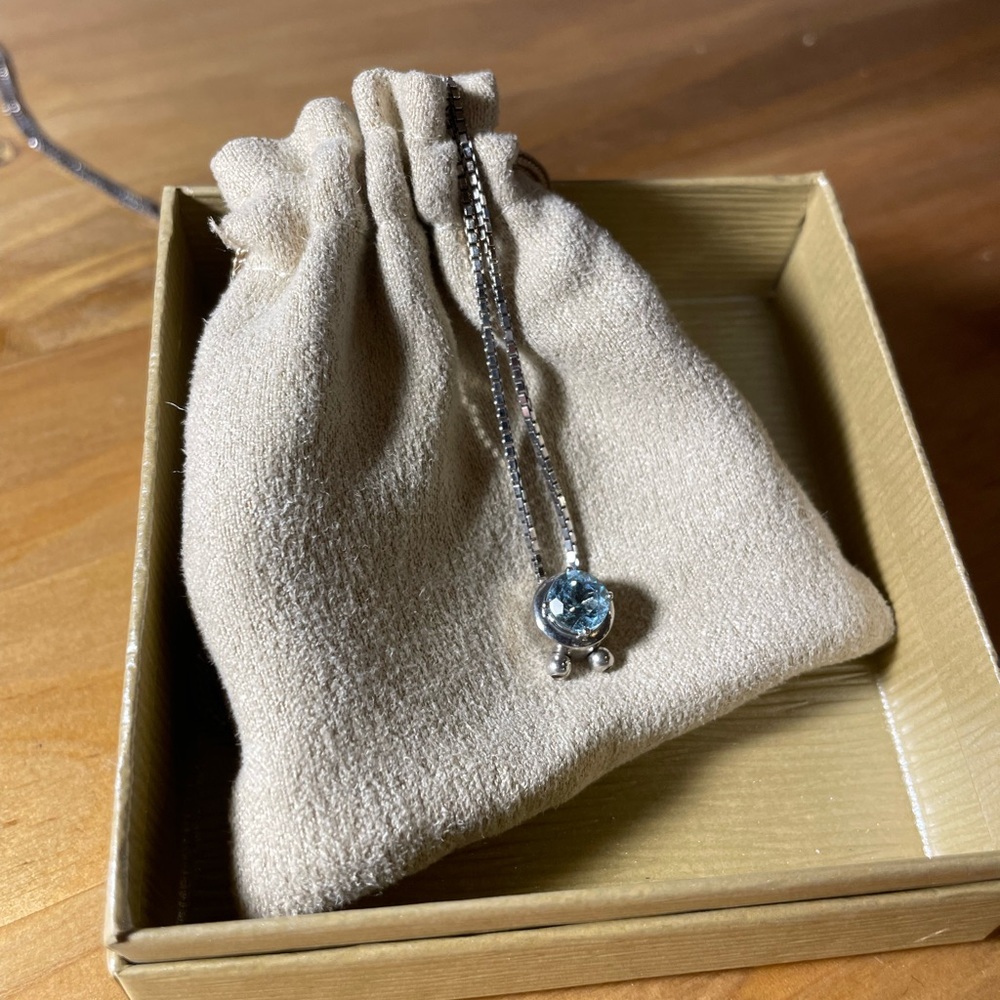 Silver Aquamarine Necklace